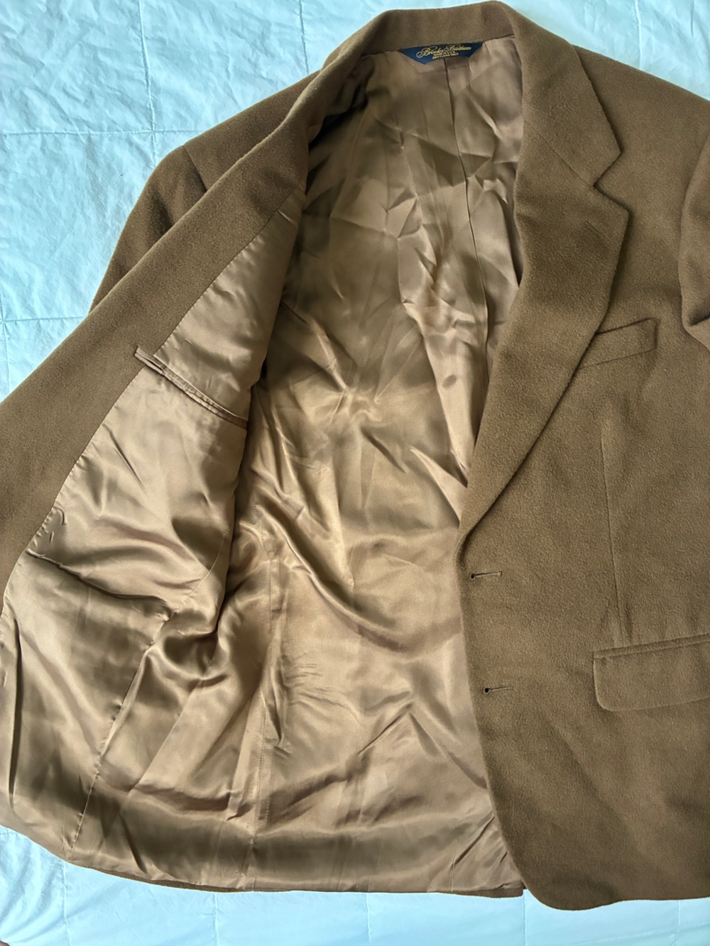 Vintage Brooks Brothers 100% Camel Hair Blazer Camel Brown 38S Made USA - Picture 11 of 11